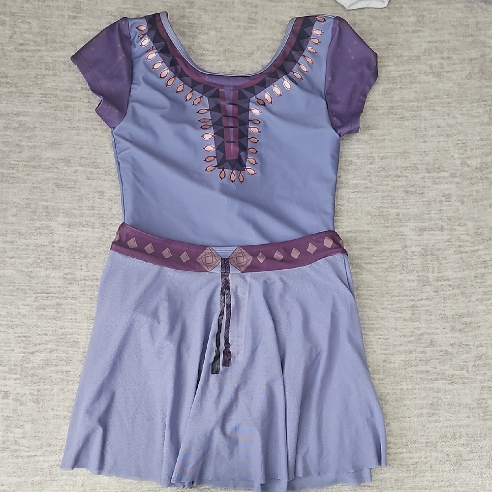 Disney Wish Purple Kids Swim One Piece with Skirt Coverup